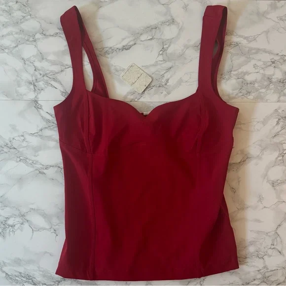 NWT Free People Somewhere Sometime Cami Tank in Salsa Size Medium Red Apple - Picture 3 of 7